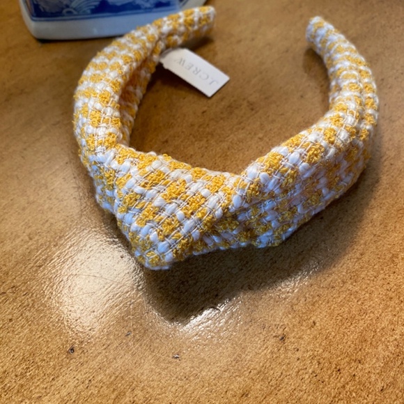 J. Crew  Tweed Yellow Turban Knot Headband - Picture 2 of 4